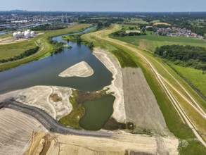 Haltern-Marl, North Rhine-Westphalia, Germany - Lippe, flood protection in the