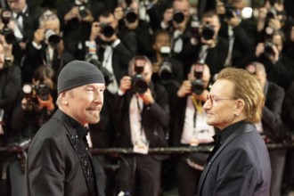 Cannes, France - 16.5.2024: The Edge and Bono of the 78th Cannes International Film Festival on the