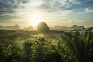 Panorama, Din Daeng Doi, sunrise, Krabi, Thailand, Asia