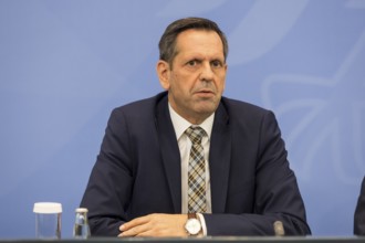 Olaf Lies (SPD, Minister-President of Lower Saxony) during a press conference after the