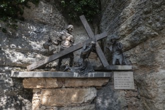 Pilgrimage church Madonna della Corona, Stations of the Cross, Ferrara di Monte Baldo, Italy,