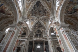 Organ loft of the collegiate basilica, Neustift St Margarethen, Vahrn, district of Bozen, South