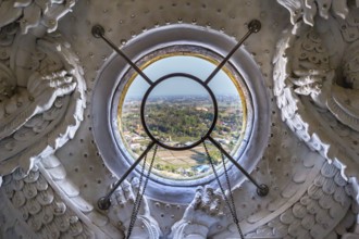 View from the inside of the head of the Guan Yin (Goddess of Mercy) statue at Wat Huay Pla Kang