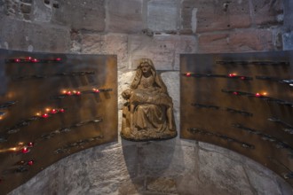 Chapel of St Mary with sacrificial candles, Church of Our Lady, Nuremberg, Middle Franconia,