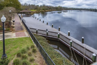 Boardwalk along the Blackwater River in downtown Milton, Florida