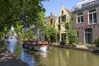 Residential buildings, living on the Oudegracht, in the southern historic centre of Utrecht,
