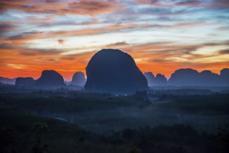 Panorama, Din Daeng Doi, sunrise, Krabi, Thailand, Asia