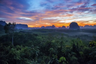 Panorama, Din Daeng Doi, sunrise, Krabi, Thailand, Asia