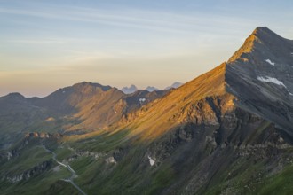 Sunrise in the Mountains at Hochalpenstraße, view from Fuscher Törl, Pinzgau, Salzburg, Austria,