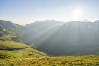 Sunrise in the Mountains at Hochalpenstraße, Pinzgau, Salzburg, Austria, Europe