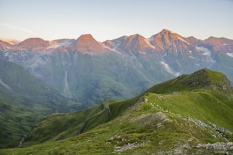 Sunrise in the Mountains at Hochalpenstraße, view from Fuscher Törl, Pinzgau, Salzburg, Austria,