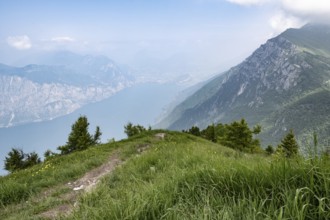 View of Lake Garda from Monte Baldo, Veneto, Italy, Europe