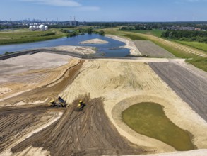 Haltern-Marl, North Rhine-Westphalia, Germany - Lippe, flood protection in the