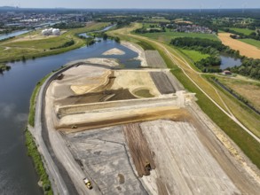 Haltern-Marl, North Rhine-Westphalia, Germany - Lippe, flood protection in the