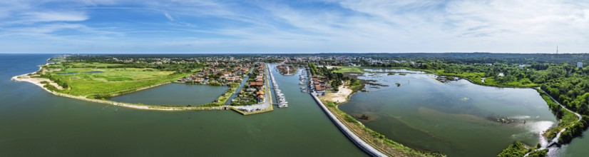 Panorama of La Teste-de-Buch from a drone, Arcachon, Gironde, France, Europe