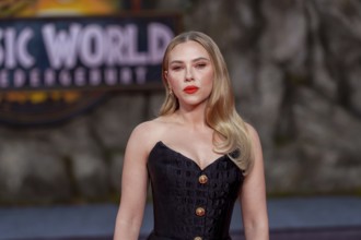 Scarlett Johansson at the German premiere of the adventure film Jurassic World, the rebirth at