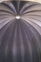 View from below of a structured skylight made of metal panels, Botanical Gardens, The Gardens of