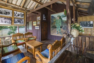 Stairs lead down to the Doi Phamee coffee shop and restaurant in Mae Sai district of Chiang Rai,