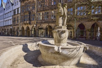 Lamberti Fountain, stone fountain, sculptor Heinrich Bäumer jun., historical buildings,