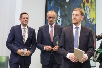 Olaf Lies (SPD, Minister President of Lower Saxony), Friedrich Merz (CDU, Federal Chancellor) and
