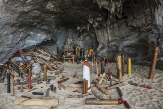 Princess Cave, Phra Nang Cave Shrine, Ao Phra Nang Beach, Railay Beach, Ao Nang, Krabi, Thailand,