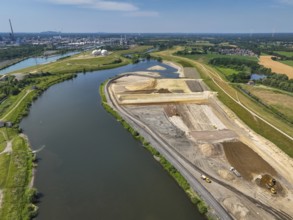 Haltern-Marl, North Rhine-Westphalia, Germany - Lippe, flood protection in the