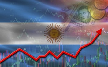 Argentina economic growth on financial graph. Argentina financial growth on market graph