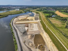 Haltern-Marl, North Rhine-Westphalia, Germany - Lippe, flood protection in the