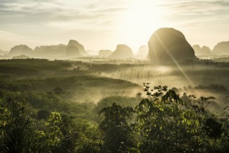 Panorama, Din Daeng Doi, sunrise, Krabi, Thailand, Asia