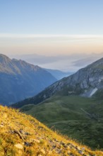 Sunrise in the Mountains at Hochalpenstraße, view from Fuscher Törl, Pinzgau, Salzburg, Austria,