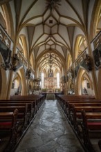 Interior view of the Heiligenblut parish church of St Vincent, Hof, Heiligenblut am Großglockner,