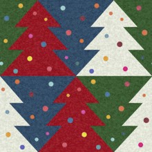 Mosaic tiles Christmas tree seamless vector pattern