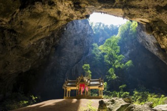 Temple in a stalactite cave, Phraya Nakhon Cave, Khao Sam Roi Yot National Park, Hua Hin, Prachuap
