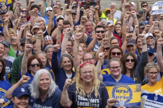 Southfield, Michigan - Nurses rally outside Corewell Health during their fight for a union contract