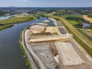 Haltern-Marl, North Rhine-Westphalia, Germany - Lippe, flood protection in the