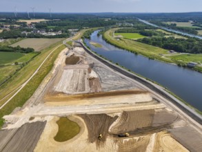 Haltern-Marl, North Rhine-Westphalia, Germany - Lippe, flood protection in the
