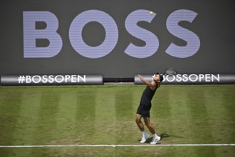 Justin Engel GER Action Logo, Tennis, ATP 250, BOSS Open 2025, Stuttgart, Baden-Württemberg,