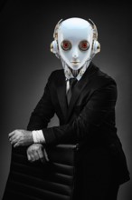 Symbol photo, Business 4.0 as a humnoid robot, ChatGBT, AI, AI, OpenAI, chatbot, artificial