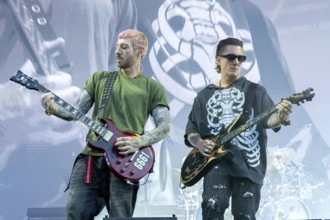 Zacky Vengeance and Synyster Gates, from left, Avenged Sevenfold, progressive metal band, USA, live
