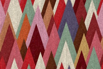Stylized autumn forest, semaless vector mosaic style pattern