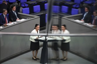 Dr Hülya Düber (CDU CSU) speaks on the agenda item Minimum Wage Act at the eleventh session of the