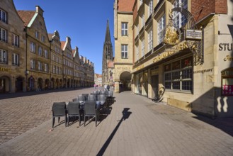 Gasthaus Stuhlmacher, outdoor area with tables and chairs, old town, historic buildings, gables,