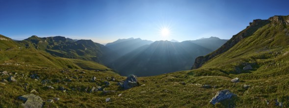 Sunrise in the Mountains at Hochalpenstraße, Pinzgau, Salzburg, Austria, Europe