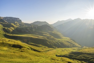 Sunrise in the Mountains at Hochalpenstraße, view from Fuscher Lacke, Pinzgau, Salzburg, Austria,