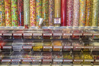 Display of candies in the Sweet! candy store at The Island recreation center in Pigeon Forge,