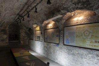 Interior of caponier at Fort Napoleon, polygonal fort of the Napoleonic era in the dunes at Ostend,
