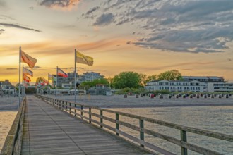 Sunset at the Grossenbrode pier Baltic Sea Germany