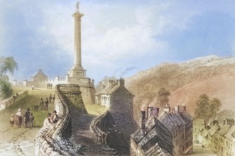 Walker's Pillar - Walls of Londonderry, Ireland, from the Landscape and Antiquities of Ireland,