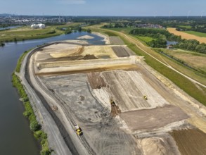 Haltern-Marl, North Rhine-Westphalia, Germany - Lippe, flood protection in the