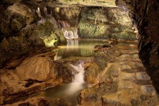 St. Beatus Caves. Underground waterfall, Switzerland, Europe